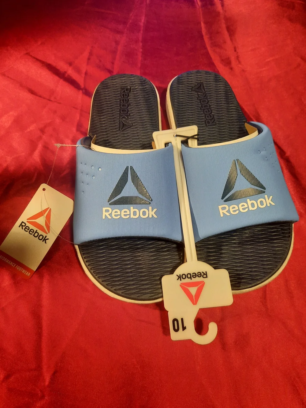 Reebok Go To Men’s Blue and White Slide Sandals